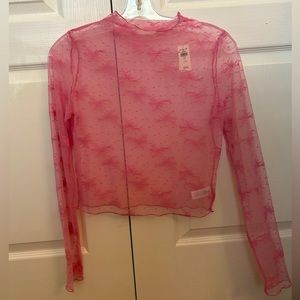 NWT Pink Mesh Layering Top by Aerie